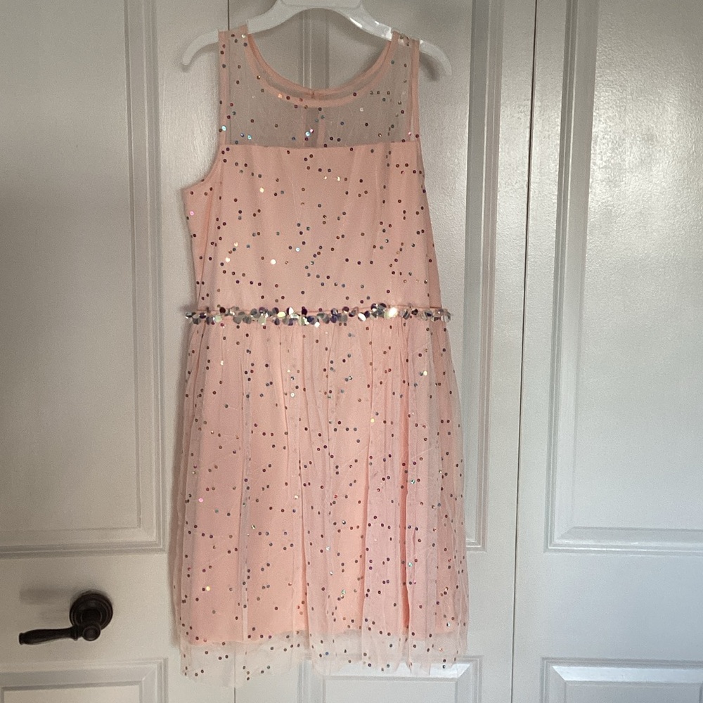 Justice Pink Sequin Tulle Dress for Girls